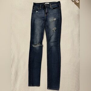 Hollister Dark Blue Distressed Skinny Jeans